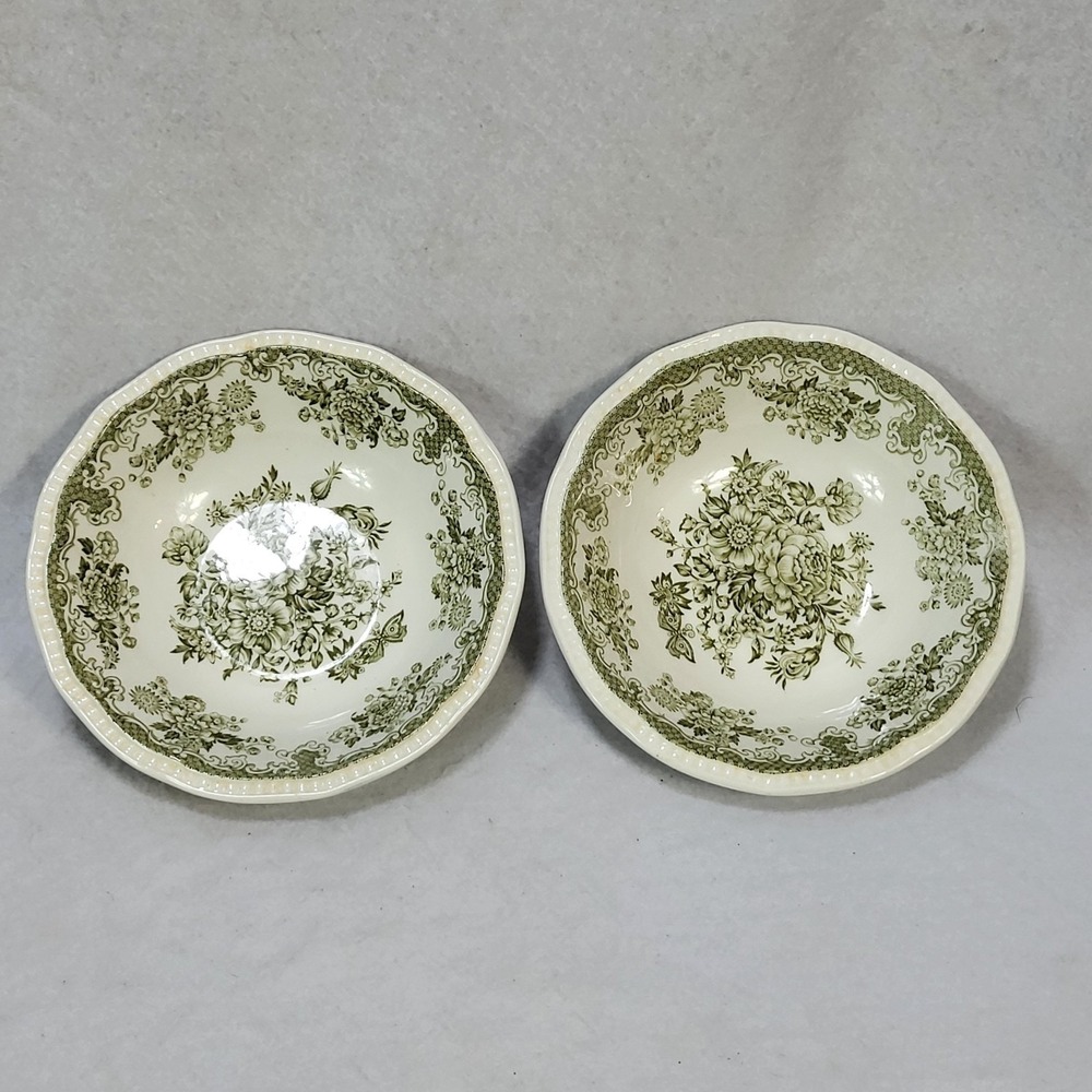 Kensington Balmoral 1801 Staffordshire Ironstone England Set 2 Bowls 6.5" - Picture 9 of 10